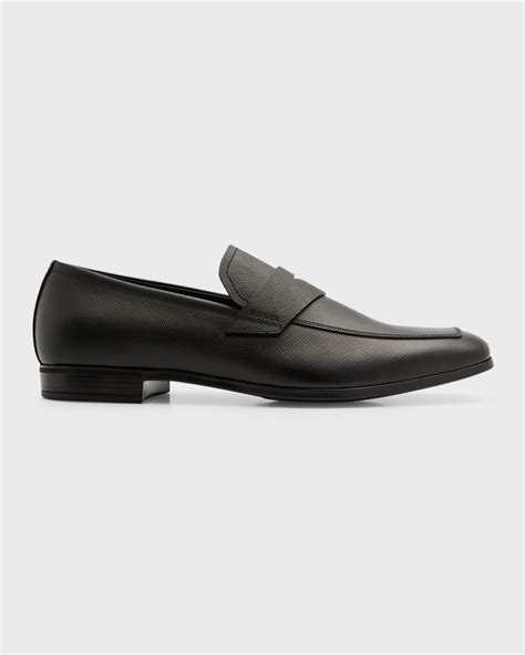 logo penny loafers prada|prada saffiano leather penny loafer.